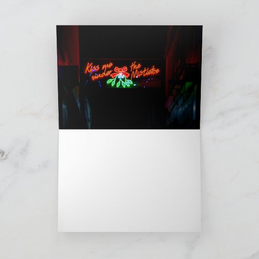 Küss mich unter dem Mistleton Karte (Innenseite)