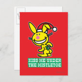 Küss mich unter dem Mistleton Postkarte (Vorne/Hinten)
