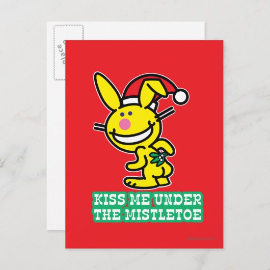 Küss mich unter dem Mistleton Postkarte (Vorne/Hinten)