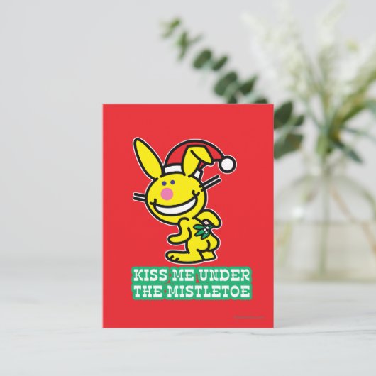 Küss mich unter dem Mistleton Postkarte (Stehend Vorderseite)