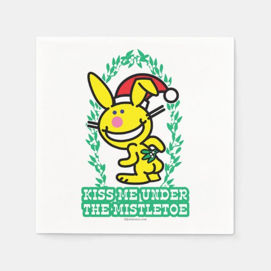 Küss mich unter dem Mistleton Serviette (Vorderseite)