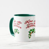 Küss mich unter der Mistletoe-Tasse Tasse (Vorderseite Links)