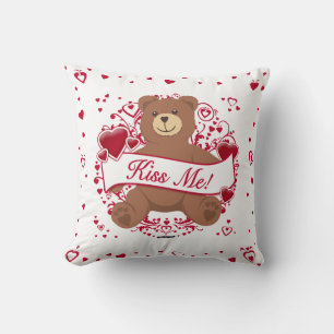 Küss mich! Valentinstag Teddybär Kissen