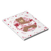 Küss mich! Valentinstag Teddybär Notizblock (angewinkelt)