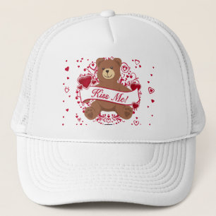 Küss mich! Valentinstag Teddybär Truckerkappe