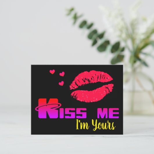 Küss mir, dass ich deine bin postkarte (Stehend Vorderseite)