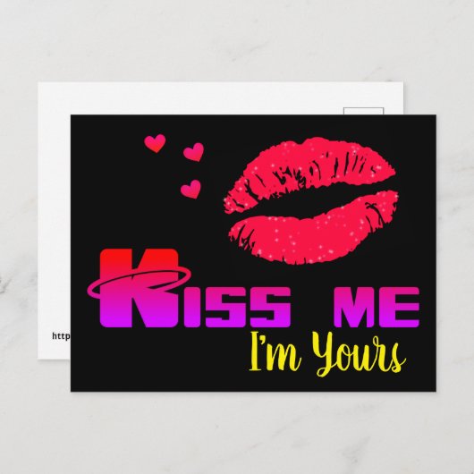 Küss mir, dass ich deine bin postkarte (Vorne/Hinten)