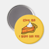 Küss mir, dass ich den Kuchen gemacht habe! Pumpki Magnet (Vorderseite/Rückseite)