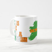 Küss mir, dass ich ein mit Monogramm Kobold bin Kaffeetasse (Vorderseite Links)