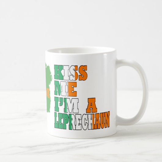 Küss mir, dass ich ein mit Monogramm Kobold bin Kaffeetasse (Rechts)