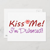 Küss mir, dass ich geschieden bin postkarte (Vorne/Hinten)