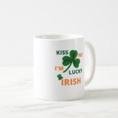 Küss mir, dass ich glücklich irisch bin kaffeetasse (VorderseiteRechts)