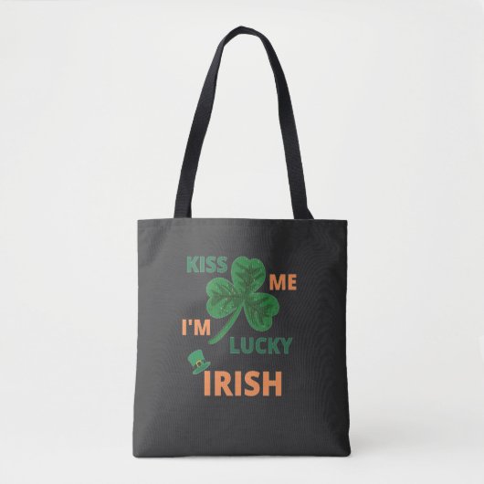 Küss mir, dass ich glücklich irisch bin tasche (Vorderseite)