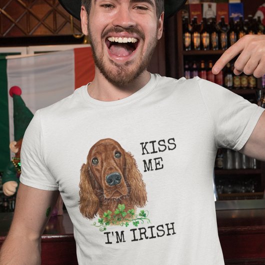 Küss mir, dass ich irisches Setter Dog-Kleeblatt b T-Shirt