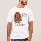 Küss mir, dass ich irisches Setter Dog-Kleeblatt b T-Shirt (Vorderseite)