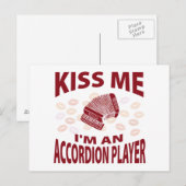 Kuss mir, ich bin Accordion Player Postkarte (Vorne/Hinten)