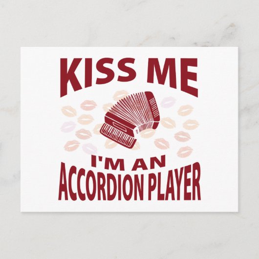 Kuss mir, ich bin Accordion Player Postkarte (Vorderseite)