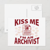 Kuss mir, ich bin Archivist Postkarte (Vorne/Hinten)