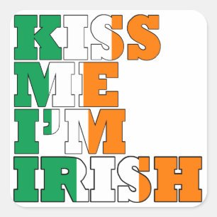 Kuss mir, ich bin betrunkene St Pats Quadratischer Aufkleber