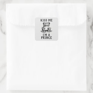 Küss mir, ich bin ein Prinzsticker Quadratischer Aufkleber