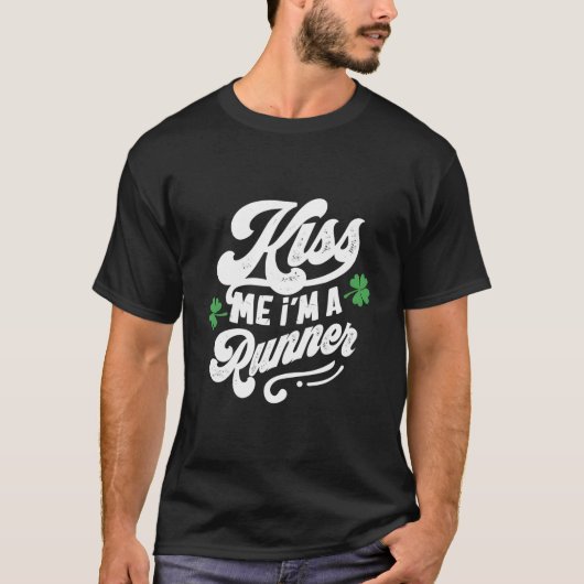 Kuss mir, ich bin ein Runner St Patrick's Day T-Shirt (Vorderseite)