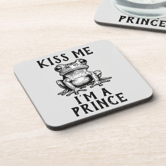 Küss mir, ich bin eine Prince Beverage Coaster Getränkeuntersetzer (Linke Seite)