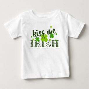 Kuss mir, ich bin irisch Lucky Clover Green St Pad Baby T-shirt