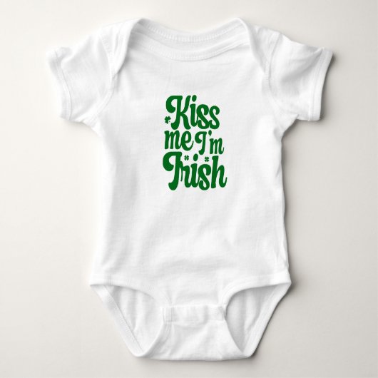 Kuss mir, ich bin irischer St. Patrick's Day Baby Strampler (Vorderseite)