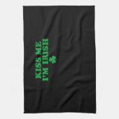 Kuss mir, ich bin irisches Kleeblatt, St Patricks Geschirrtuch (Vertikal)