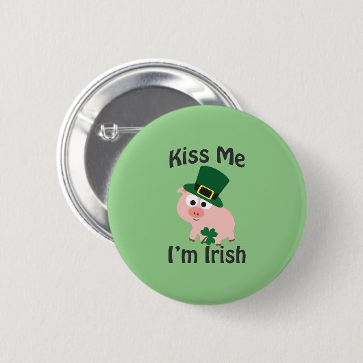 Kuss mir, ich bin Irish Pig Button (Vorne & Hinten)