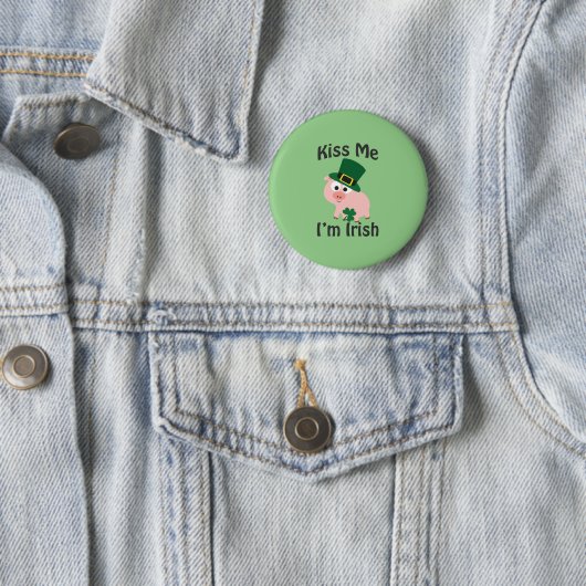 Kuss mir, ich bin Irish Pig Button (Beispiel)