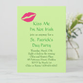 Küss mir, ich bin keine irische Party Einladung (Stehend Vorderseite)
