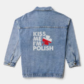 Kuss mir Ich bin Polnischer Funny St Patricks Day Jeansjacke (Rückseite)
