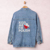 Kuss mir Ich bin Polnischer Funny St Patricks Day Jeansjacke (Hangar)