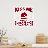 Kuss mir, ich bin Schachspieler Poster (Küche)
