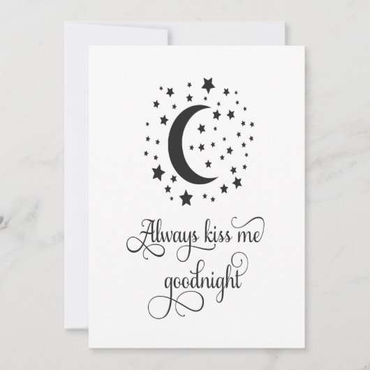 Küss mir immer eine gute Nachtkarte Einladung (Vorderseite)