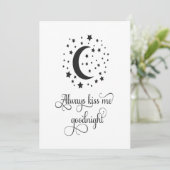 Küss mir immer eine gute Nachtkarte Einladung (Stehend Vorderseite)