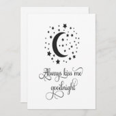 Küss mir immer eine gute Nachtkarte Einladung (Vorne/Hinten)