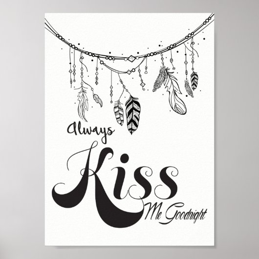 Kuss mir immer Goodnight Wall Art Poster (Vorne)