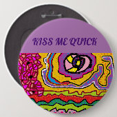 Küss mir schnell Angesagtes Design für ein Party Button (Vorne & Hinten)