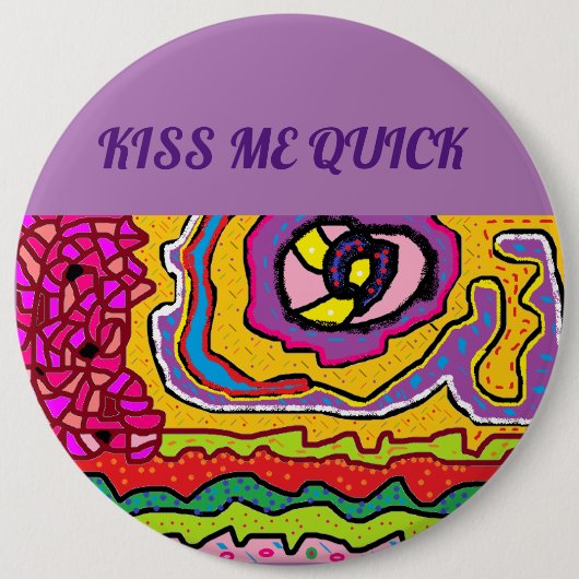 Küss mir schnell Angesagtes Design für ein Party Button (Vorderseite)