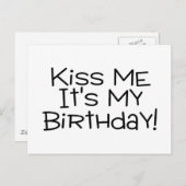 Küss mir seinen Geburtstag Postkarte (Vorne/Hinten)