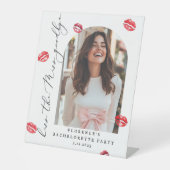 Küss Miss Goodbye Junggeselinnen-Abschied Willkomm Sockelschild (Vorderseite)