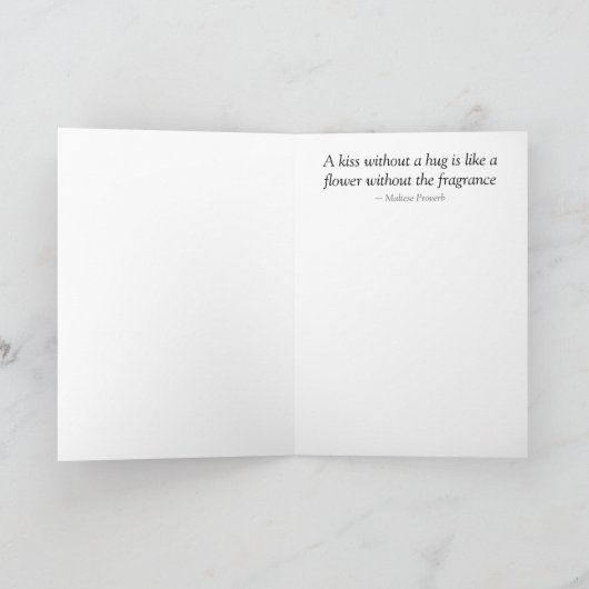 Küss ohne Umarmung... Gartenangebot Karte (Innenseite)