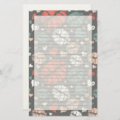 Kuss Print- und Herzmuster Briefpapier (Vorne/Hinten)