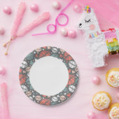 Kuss Print- und Herzmuster Pappteller (Party)