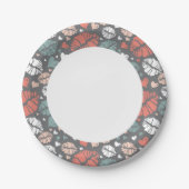 Kuss Print- und Herzmuster Pappteller (Vorderseite)