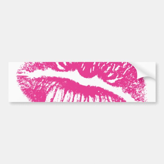 Kuss, rosa Lippen Autoaufkleber (Vorne)