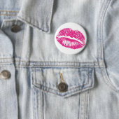 Kuss, rosa Lippen Button (Beispiel)
