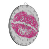 Kuss, rosa Lippen Dartscheibe (Vorderseite Links)